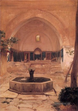 Religiös Werke - Hof einer Moschee in Broussa 1867 Akademikismus Frederic Leighton Islamisch